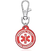 YOTHIWAD Medical Alert Keychain for Women Men,Medical ID keychain with Free Laser Engraving Red Light Suitable for Bags Cloth