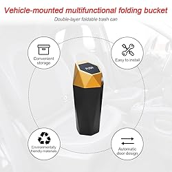 2PCS Car Trash Can with Lid, Mini Portable Auto