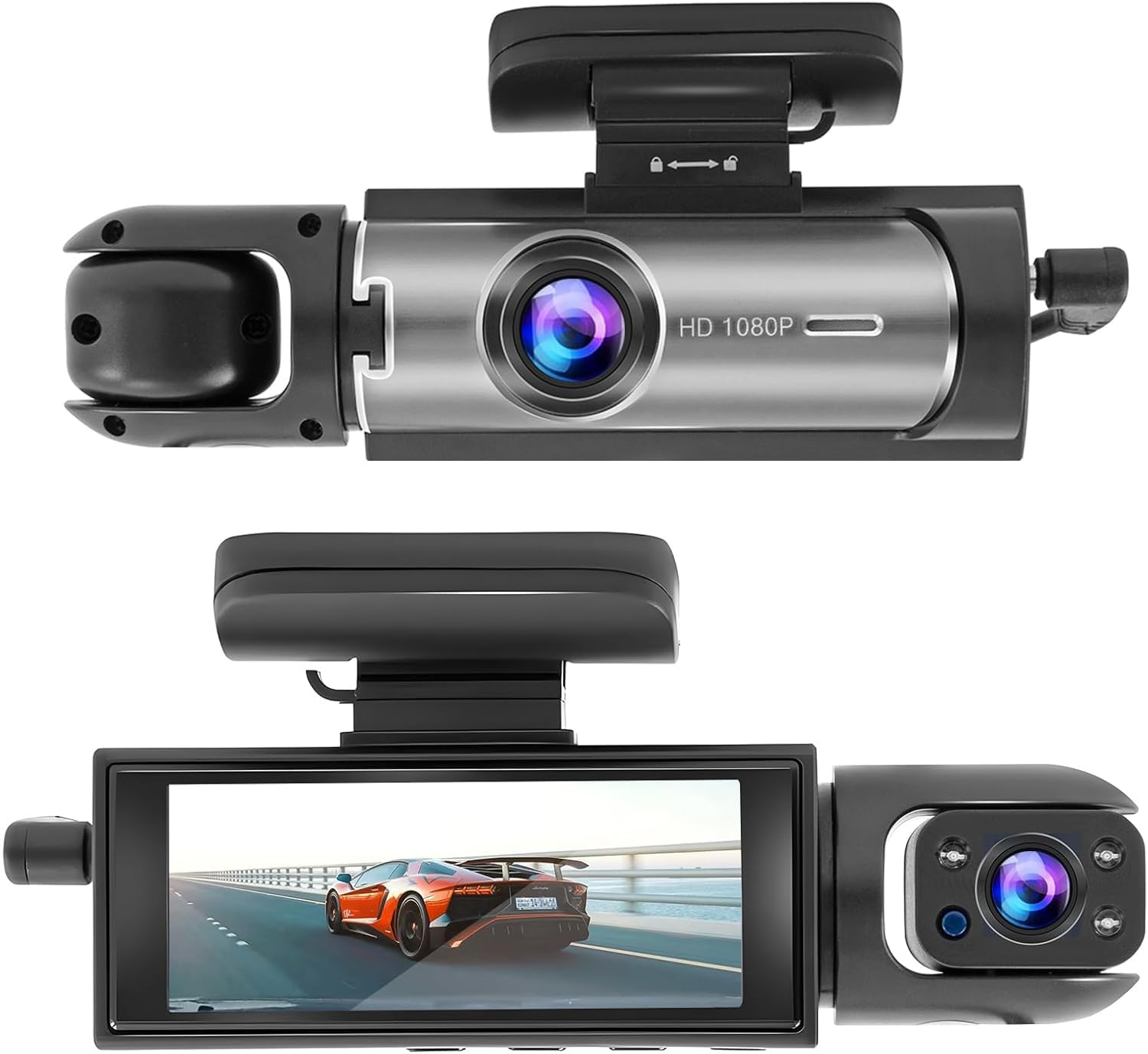 Photo 1 of Dash Camera Front and Inside, 3.16inch Dash Cam 1080P, G Sensor HD Night Vision Loop Recording Wide Angle Car DVR (Front and Inside)