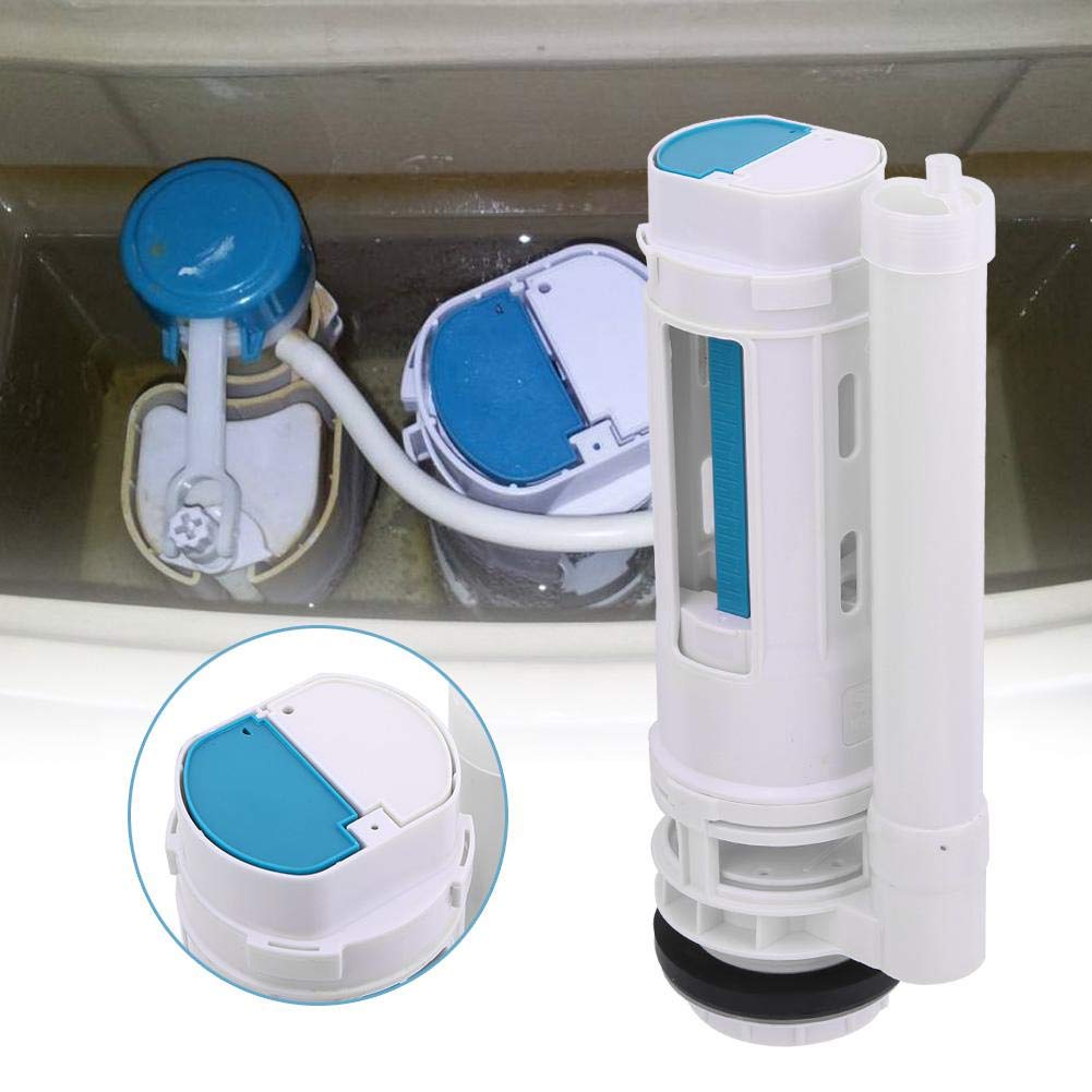 Oumefar Toilet Flush Valve, ABS Two-Button Filling Valves Water-Saving Durable Flush Cistern Valve G1/2 Bathroom Water Outlet Valve Durable Easy to Install Accessories (25cm)