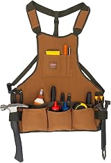 Bucket Boss Duckwear Super Bib Apron Tool Bag 16 Pockets Brown Adjustable Waist view 3