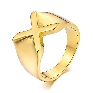 Aidsaer Ringe Silber Verlobung Silberring Herren Buchstabe X - 