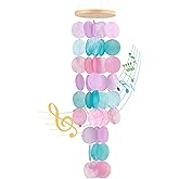 Wind Chimes for Outside - Handcrafted Purple Pink Capiz Shells Windchime Coastal Style Decor for Indoor/Outdoors, Garden Decor, Great Gift for Women, Wind Chimes Lovers and More