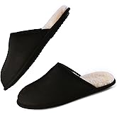 LORDFON Mens-Memory-Foam-Slip-On-House-Slippers Closed Toe Scuff Indoor Home Slipper for Men Comfy Cozy Soft Non-Slip Bedroom Slippers Houseshoes