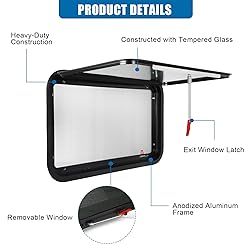 OUTPRIZE RV Exit Window, 36" W x 22" H Tinted RV