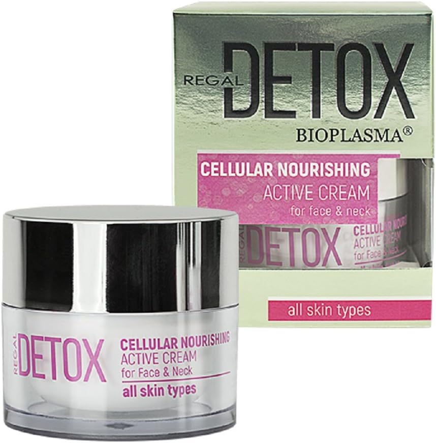 Regal Detox Nourishing Cream Anti Stress with Bioplasma Plankton Almond Oil Argan and Avocado All Skin Types