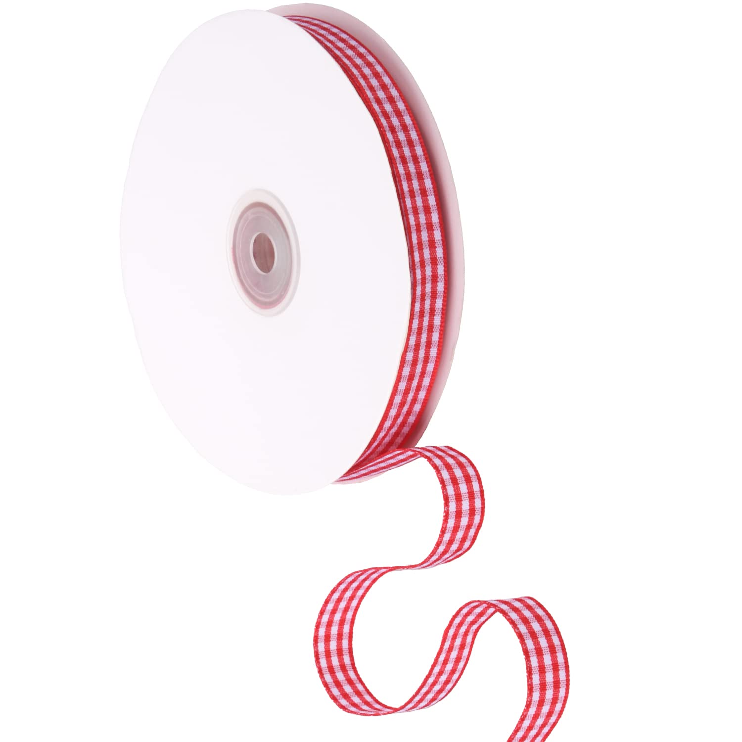 UNVOJL 50 Yards Red Gingham Buffalo Plaid Christmas Ribbon for Gift Wrapping Bow Crafts