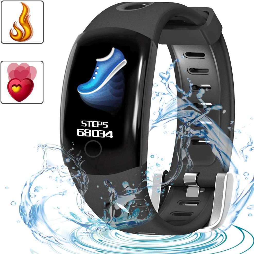 LUXSURE Wireless Fitness Tracker Waterproof Bluetooth Tracker Bracelet to Monitor Heart Rate & Pedometer Compatible with iPhone Samsung IOS & Android
