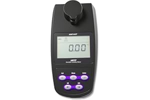 AMTAST Digital Turbidity Meter with Ranges (0~1100 NTU/FNU, 0~275 EBC, 0~9999 ASBC) Handheld Turbidity Tester with Single & Continuous Modes Turbidity Gauge for Lab Water Treatment (Model AMT27)