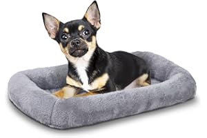 Patas Lague Bolster Dog Bed for Extra Small Dogs 16''x12'', Soft Foam Dog Sofa Pet Bed, Machine Washable Dog Cat Crate Bed Mat for Toy Pet Breeds Grey