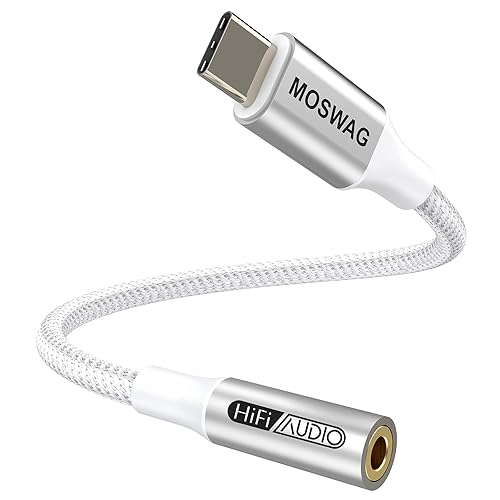 MOSWAG USB C to Audio Adapter, USB C Headphone Adapter for