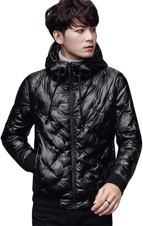 Amazon ダウンジャケットメンズ ダウンコート防寒 ショート丈黒ダークダウンスポーツ 暖かいフード付きシンプル 冬ブルゾンカジュアルお兄系 コーディネート無地 ブラック 3xl コート ジャケット 通販