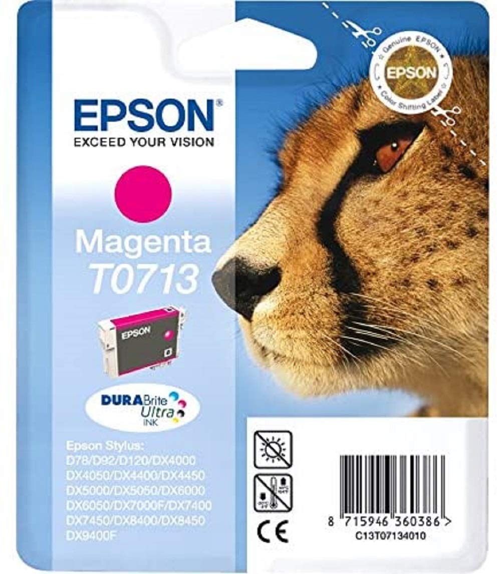 Epson T071340AO, Print Cartridge, 1 x Magenta, Genuine