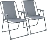 Harbour Housewares Folding Beach Deck Chairs Black Pack of 4
