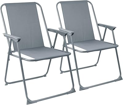Harbour Housewares Folding Beach Deck Chairs Black Pack of 4