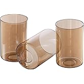 3 Pack Amber Glass Lamp Shade Replacement Globe & Shade for Light Fixture, 3.94in Diameter 5.9in Tall, E26 Base 1-5/8 Inch Fi