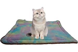 neolun Self Warming Cat Bed, Super Soft Thermal Dog Crate Bed Mat for Sleeping, Washable Anti-Slip Self Heating Pet Kennel Pad for Small Medium Cats Dogs Indoor Outdoor (Color, L)