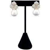 TheDisplayGuys - 4-3/4" T-Bar Jewelry Display Tower - Black Velvet - Earrings Holder/Bracelet Stand (Single)