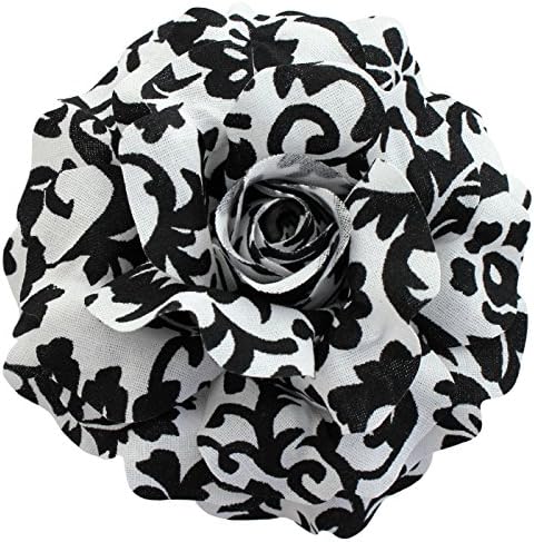Sara Monica, Hair Flower Clip and Brooch Pin: Swirl Rose: Made in the USA (White)