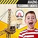 WolVol 50 inch Tall Wired Remote Control Crawler Crane Toy for Boys, Log & Bucket Lift Up Construction Activity Playset, with Working Tower Light - Adjustable Height
