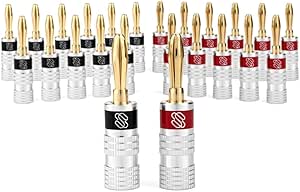 Sewell Silverback Banana Plugs Dual Screw Lock - 12 Pair