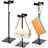 Hacaroa 3 Pack Purse Holder Handbag Display Stand, Metal Bag Organizer Wreath Stand Height Adjustable, Jewelry Display Rack for Tabletop, Closet, Boutique Store, Black