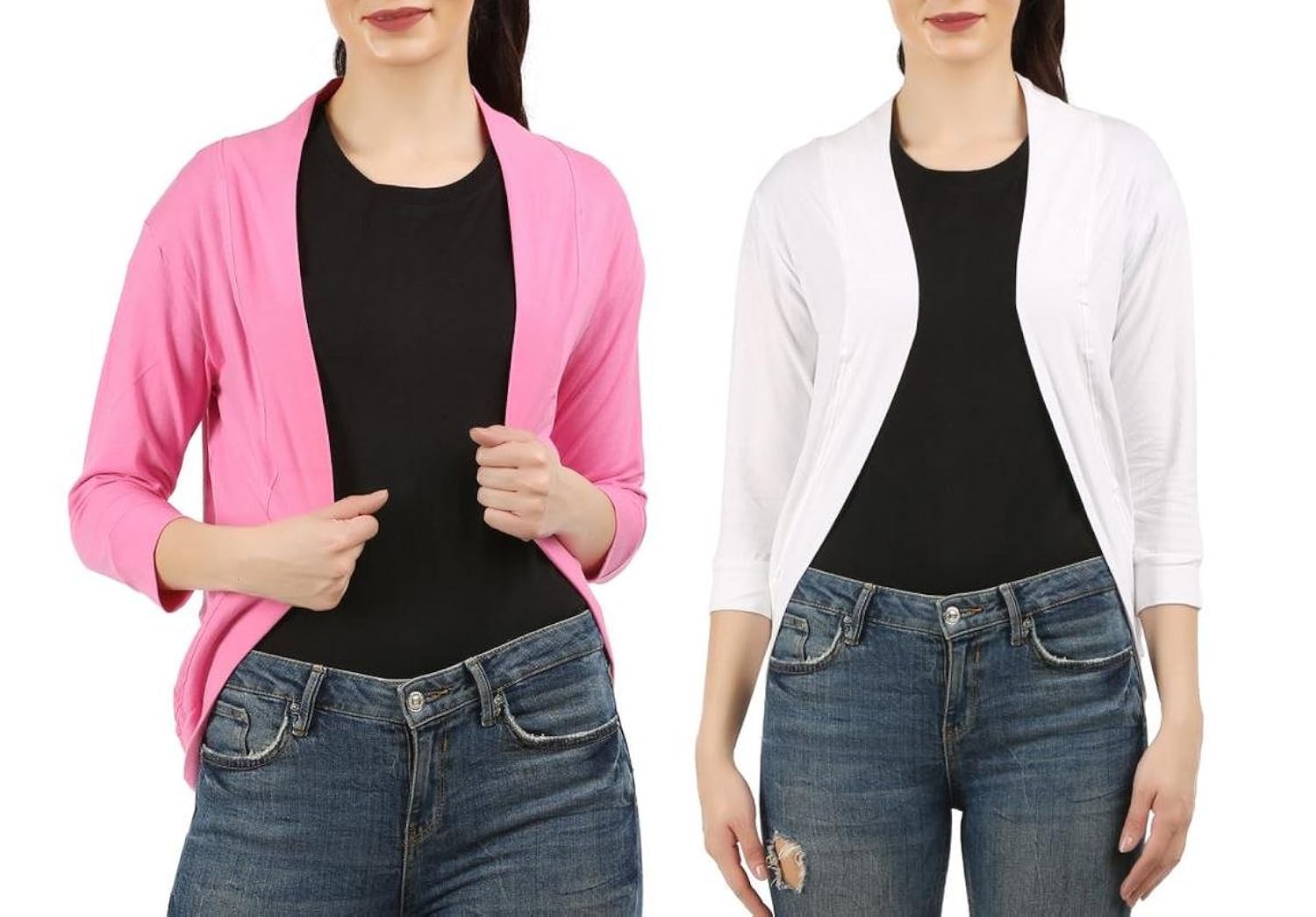 clifton women's shrugs pack of 2-light pink-white