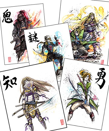 5-Piece Set Samurai Zelda ute parody - funny wall decor