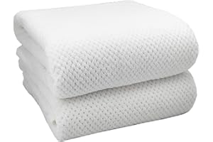 ANKING 40x80 Inches Bath Sheets Extra Large Bath Towels for Adults Super Soft Quick Dry Light Weight Lint Free Microfiber Shower Towels (2pack, White)