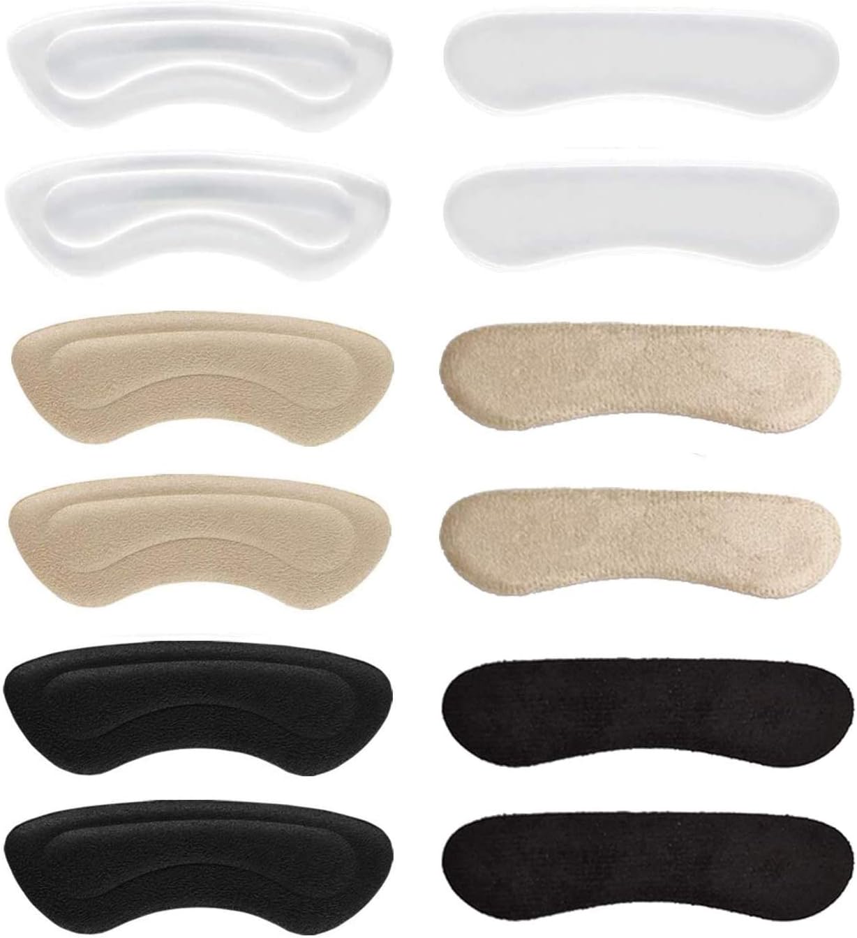 6 Pairs Heel Cushion Pads - Reusable Soft Shoe Pads & Self-Adhesive Foot Care Protector Grips Liners Loose Shoes - Heel Pain Relief Bunion Callus Blisters: Health & Personal Care