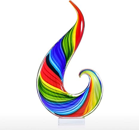 Tooarts Rainbow Glass Sculpture Hand 