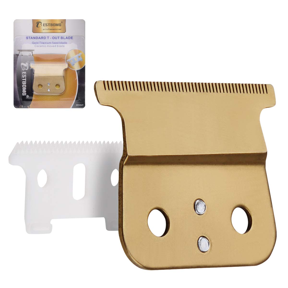 Pro T outliner Ceramic Blade Hair Clipper/Trimmer Replacement Blades #04521-Compatible with Andis T Outliner Clipper (Gold)