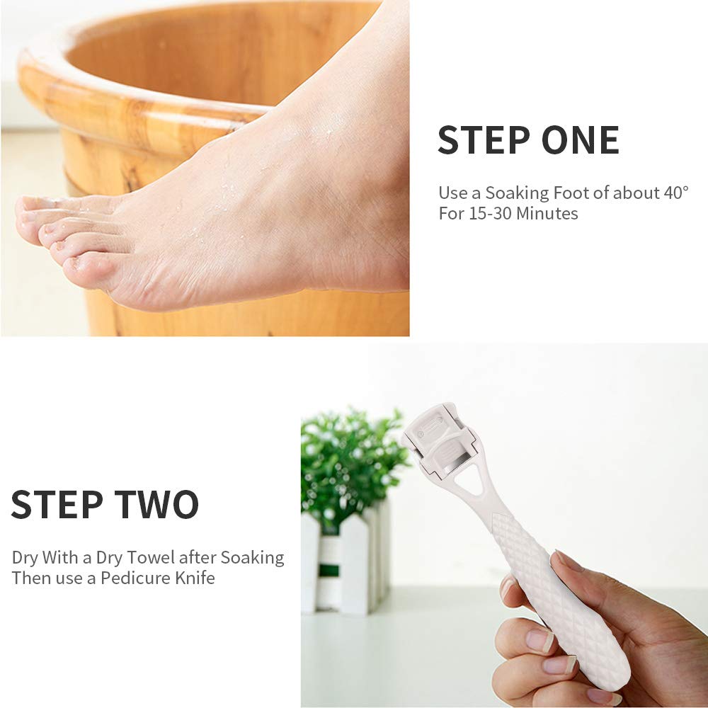Professional Shaver Hard Skin Remover Scraper Foot Callus Cuticle Rasp Cutter Foot Care Pedicure Kit Washable Durable 2 in 1 : Beauty
