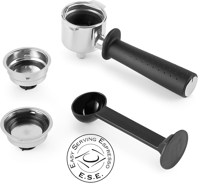 EC260.BK Macchina da Caffè Per Polvere o in Cialde E.S.E., Sistema Latte Manuale, Facile da usare, Serbatoio Estraibile da 1.1 L, Caldaia acciaio inox