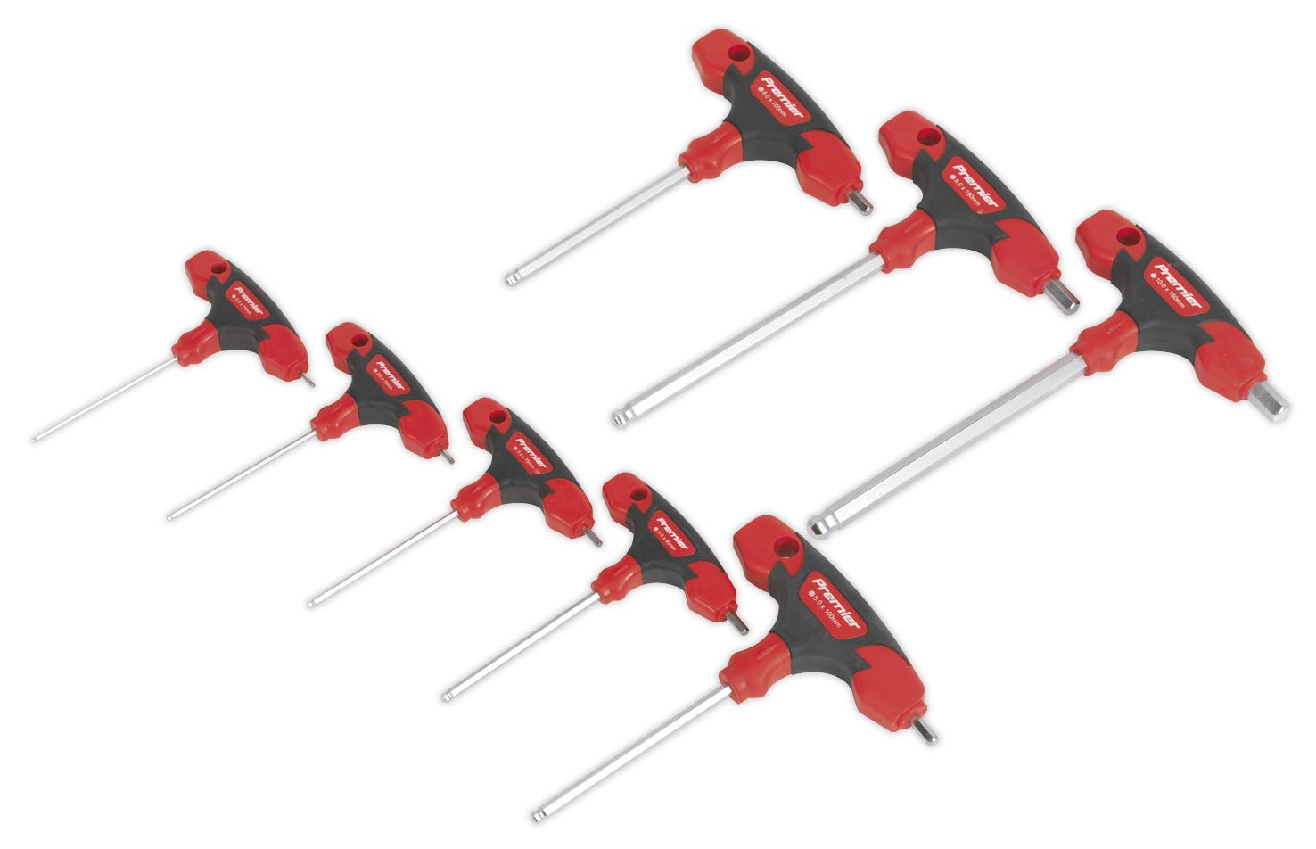 Sealey Ak7144 Ball-End Hex Key Set 8Pc T-Handle Metric