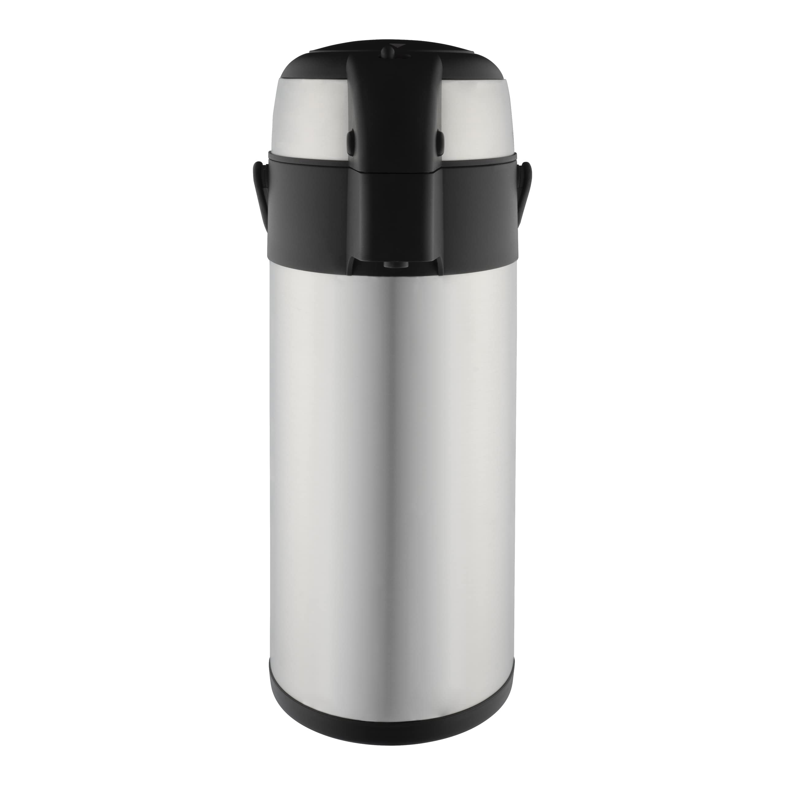 Pioneer 5.0L Stainless Steel Push-Pump Airpot, Leakproof Flask for Hot and Cold Drinks, Easy Pump Drink Dispenser for Events, Satin Finish
