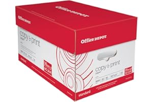 Office Depot Copy Print Paper, 8 1/2in. x 11in., 20 Lb, 500 Sheets Per Ream, Case Of 10 Reams, 1