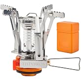 THTYBROS Portable Camping Stove with Piezo Ignition | 3000W Windproof Backpacking Stove | Compact Gas Burner for Butane/Propane Mix | Stable Support for 1-3 Person Outdoor Cooking