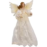 Kurt Adler Indoor 10-Light 14.5-Inch Ivory Angel Treetop