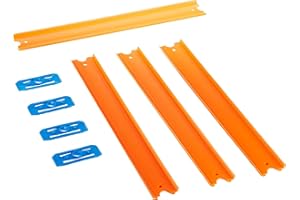 ​Hot Wheels Track Builder Unlimited Straight Track Pack, 4 Track Connectors & 4 Pieces for 3+ Feet of Track, Starter Set, Add