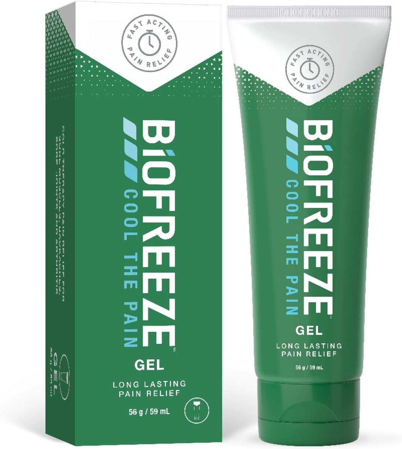 Biofreeze Cooling Gel 59 ml - Muscle & Joint Pain Relief, Eases Discomfort, Targets Small & Large Areas, Effective for Muscles, Bones, Joints, and Fever Alleviation