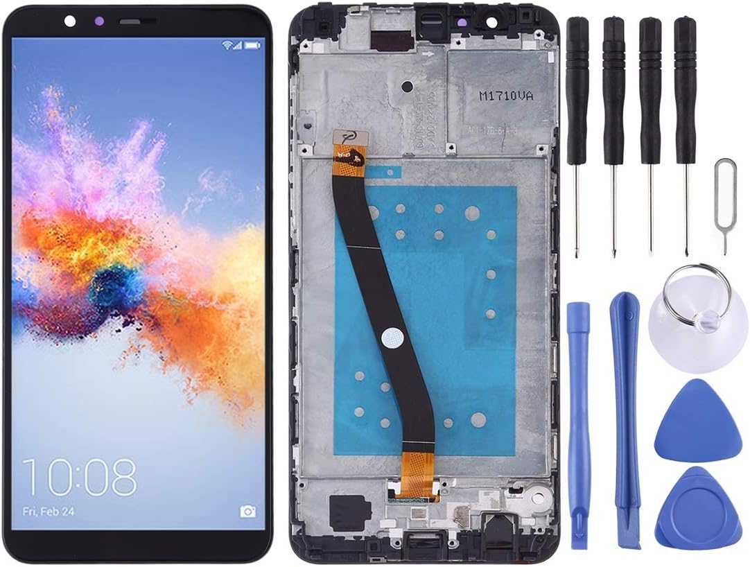 LLLKKK Replacement display LCD Screen and Digitizer Full Assembly with Frame for Huawei Honor 7X(Black) Screen Replacement Kit + Full Repair Tool (Color : Black)