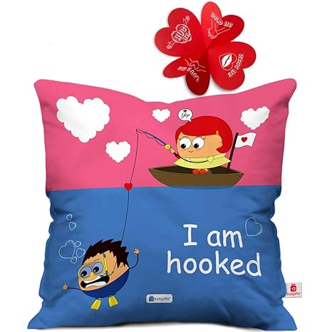 Buy Indigifts Valentine Day I Am Hooked Quote Cute Guy Hooked In