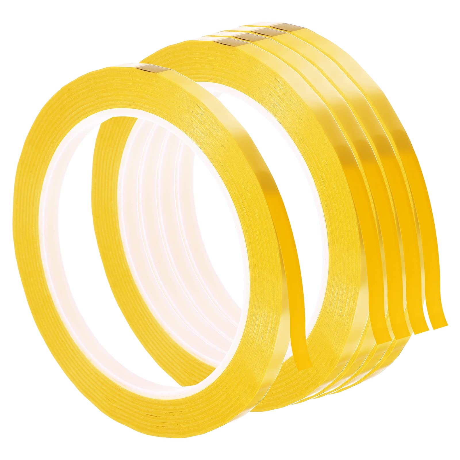 PATIKIL Whiteboard Tape 6mm X 66m, 5 Pack Thin Dry Erase Tape for Graphic Chart Marking DIY Art, Dark Yellow