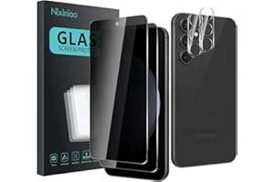 2 Pack Privacy Screen Protector for Samsung Galaxy S23 FE With 2 Pack Camera Lens Protector, Anti Spy Tempered Glass Film, 9H