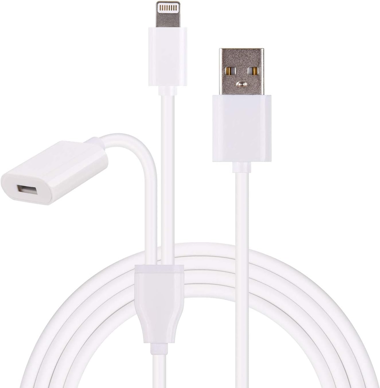 Charger Adapter for Apple Pencil Adapter Compatible with iPad Pro Pencil Accessories Male to Female Flexible Connector 2in1 Charging Cable 150CM