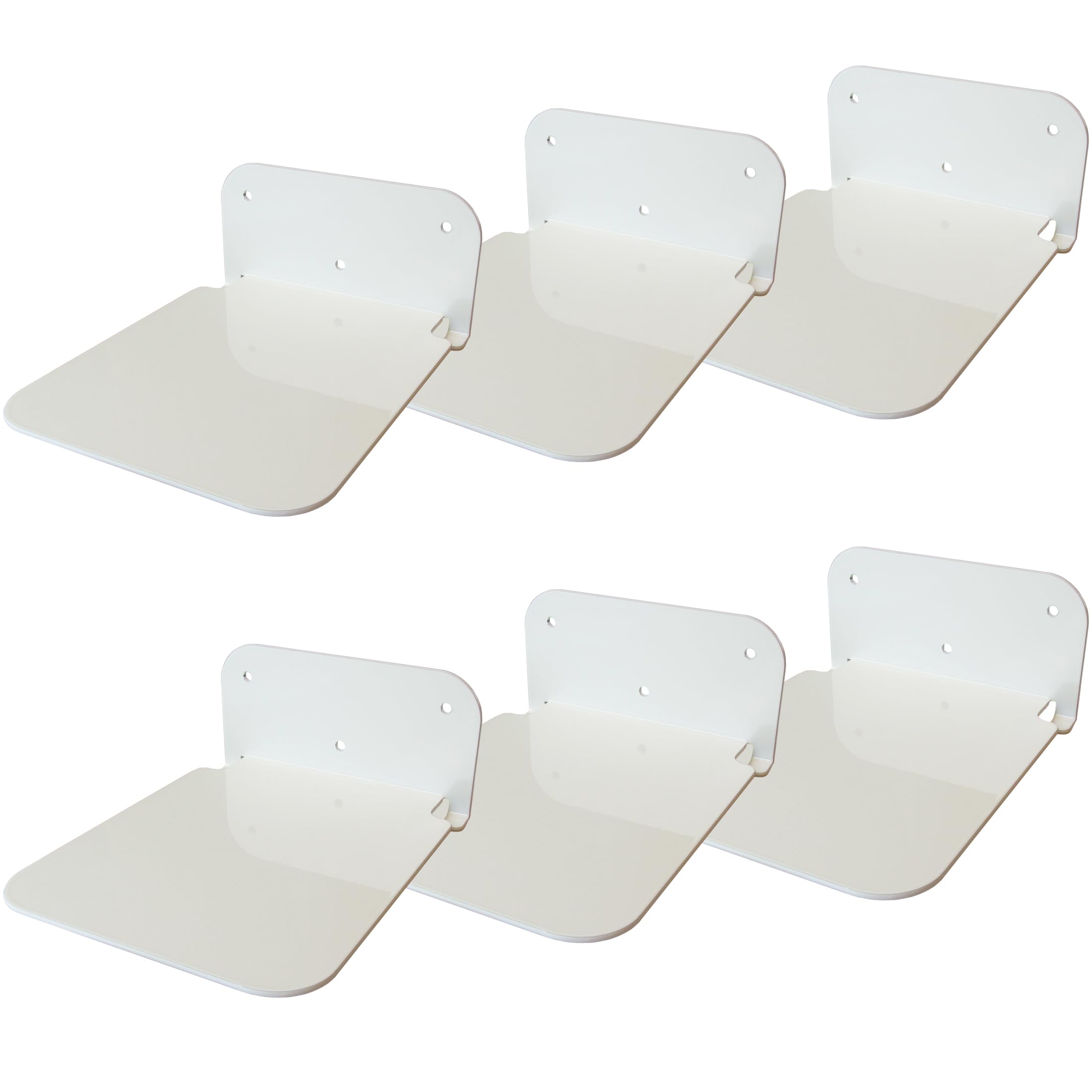 Galleksa Invisible Concealed Floating Metal Bookshelf Wall Mounted Storage for Home Room Creative Decoration Bookshelves (6 - Pack, White)
