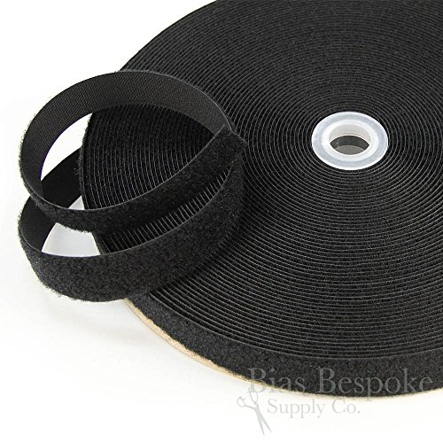 27 Yard Rolls of Black Sew-on Hook and Loop Fastening Tape, 1
