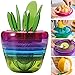 OLizee® Creative Fruits Plant Multi Kitchen Tool Set of 10 Apple Cutter Avocado Scoop Fruit Slicer Cutter Mesh Lemon Squeezer
