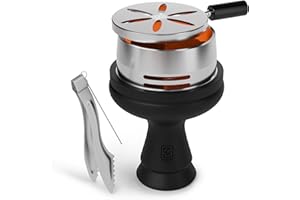 K2 HOOKAH K2 Black Heatproof Silicone Hookah Bowl Set l Shatterproof and EasyClean Phunnel Shisha Bowl with Accessories HMD & Hookah Tong